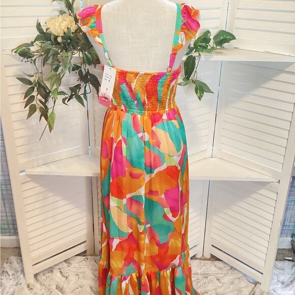 BOUTIQUE MULTI COLOR ADJUSTABLE STRAPE DRESS SIZE MED 1211 - Picture 6 of 7